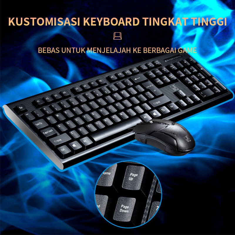 Keyboard Dan Mouse Gaming Set Cahaya Warna-warni Keyboard Cadeve9122/Set Keyboard dan Mouse Kabel Rumah Tangga Kantor Bisnis Yang Modis ZGB Q9