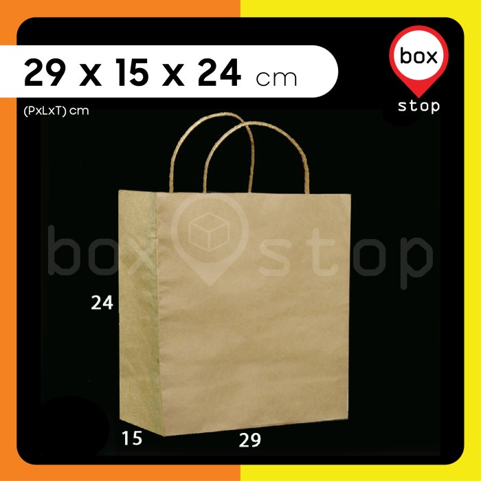 

Paper Bag - Paperbag Polos - KRAFT COKLAT - 29x15x24 cm (20 pcs)