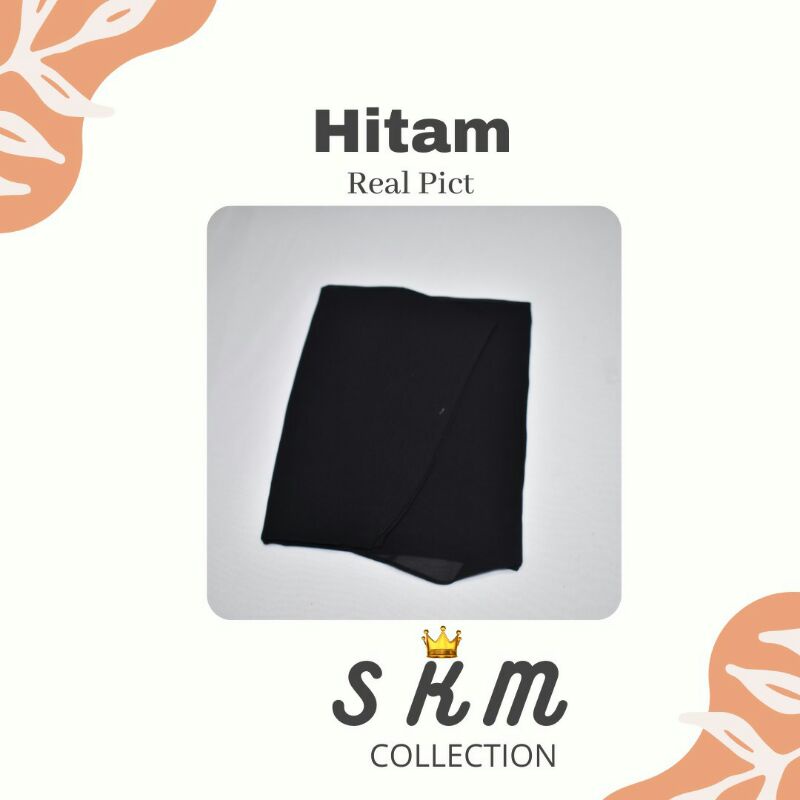 khimar instan LV ceruty beby doll premium hijab/ jilbab / kerudung LV ceruty dua layer premium-Hitam