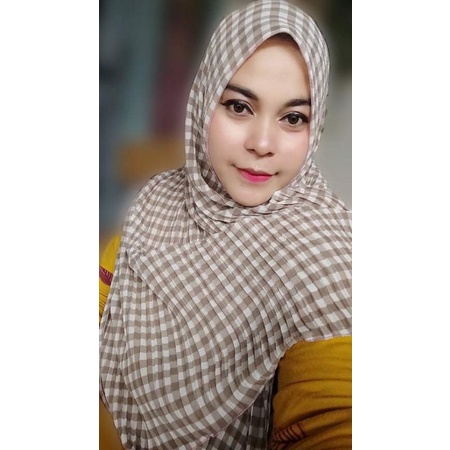 KERUDUNG PASHMINA CERUTY MOTIF / PASHMINA FULL PLISKET MOTIF KOTAK