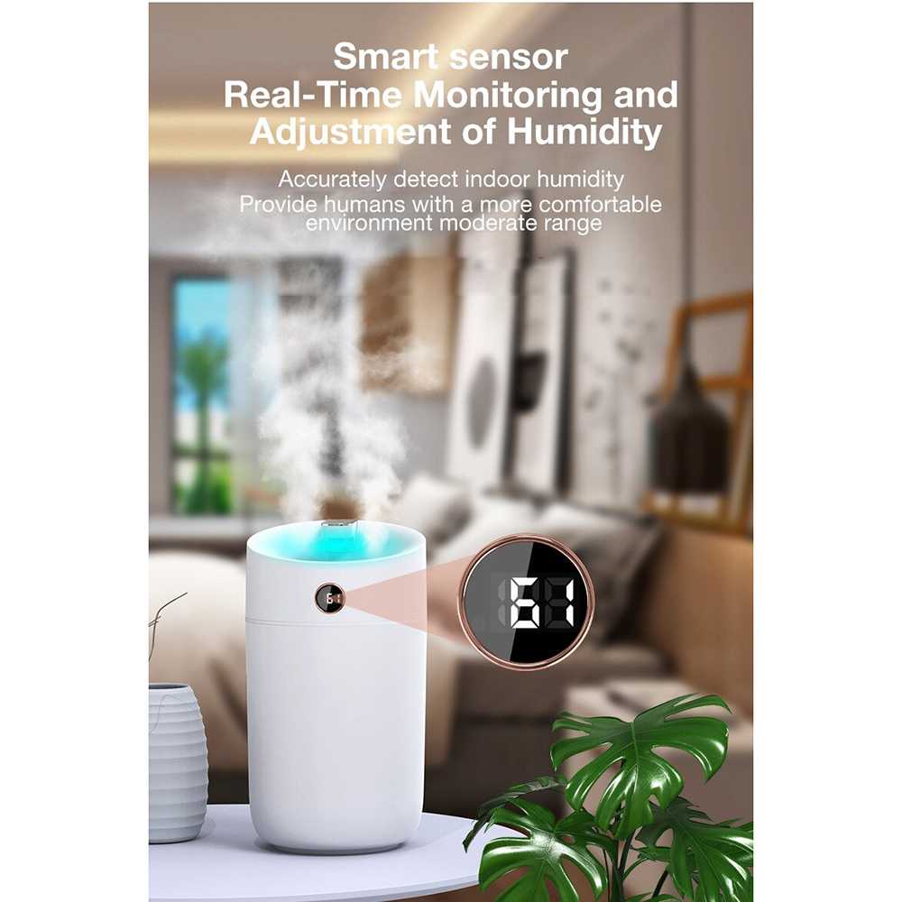 Air Humidifier Aromatherapy Oil Diffuser Double Spray 3L Humi Aromaterapi Pewangi Ruangan Pelembab Udara Ruang