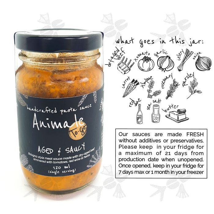 

Animale Aged & Saucy Ragu Bolognese Dry Aged Beef Italian pasta sauce