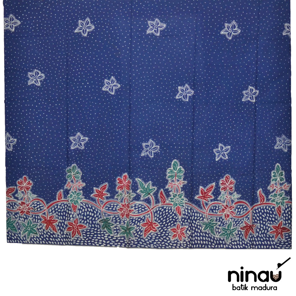 Kain Batik Tulis Madura Warna Dasar Biru - PH-120075