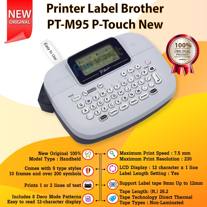 Printer Brother PT-M95 Handy Label Maker Portable P-Touch New