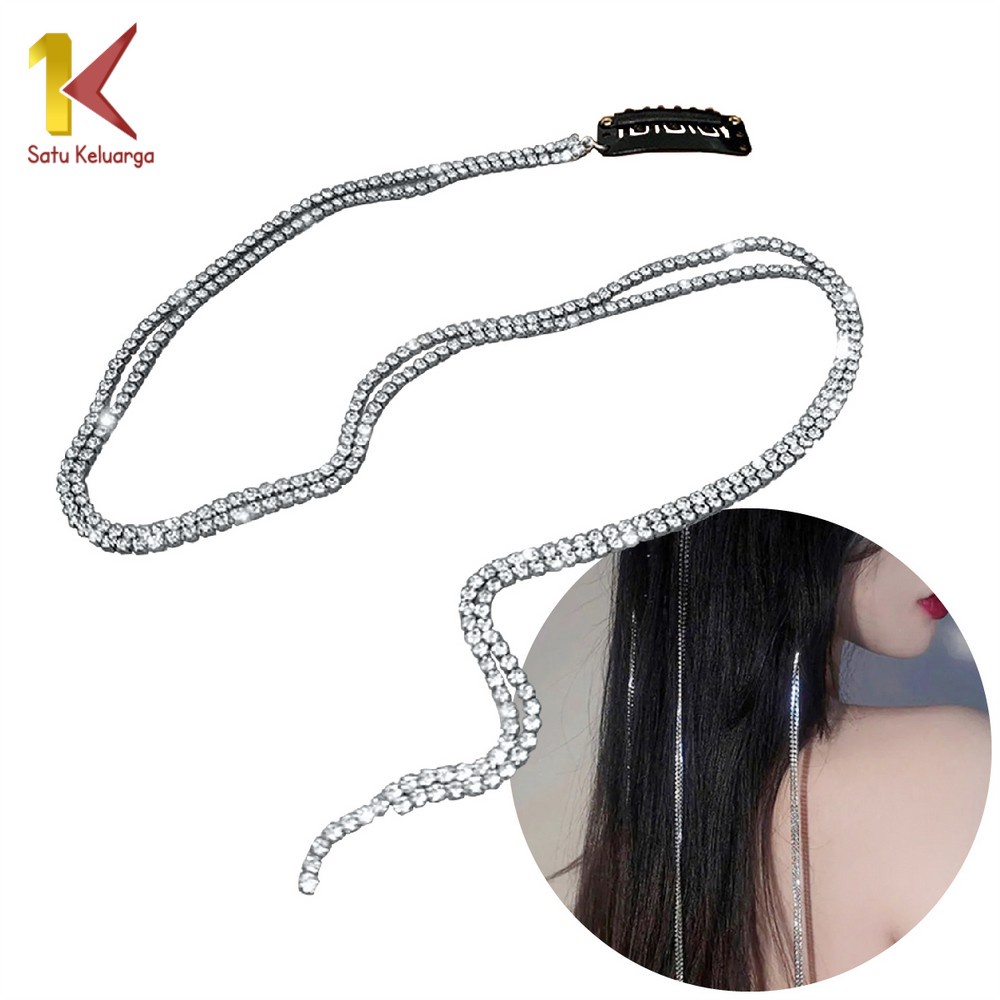Satu Keluarga Jepit Rambut Model Rantai C492 Aksesoris Rambut Bling Bling Rumbai Korean Style / Jepi
