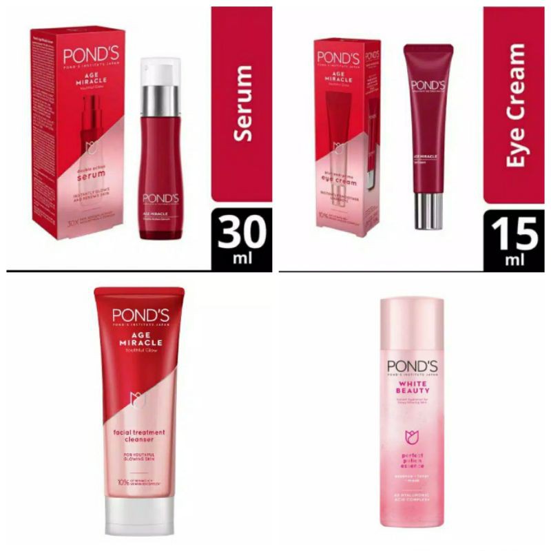 ✔Paket Anti Aging ✔ Ponds Age Miracle Serum/Eye Cream/FF/Essence