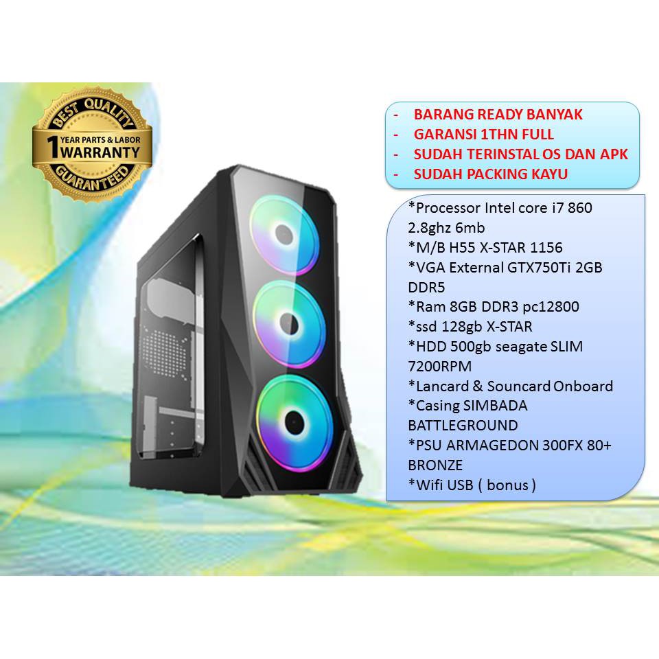 PC GAMING CPU CORE I7 GTX750Ti COMPUTER RAKITAN RENDER DESIGN