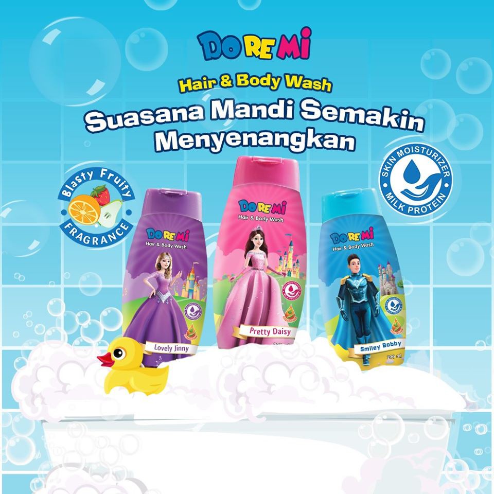 ★ BB ★ Doremi Hair &amp; Body Wash 200ml - Sabun Mandi Cair