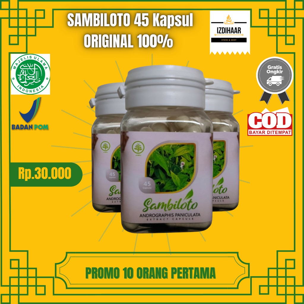 Kapsul Exstrak Daun Sambiloto Original 100%  / SAMBILOTO 45 Kapsul