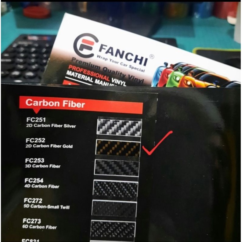 ROL Sticker Fanchi FC252 Carbon 2D GOLD Fanchi ROLL