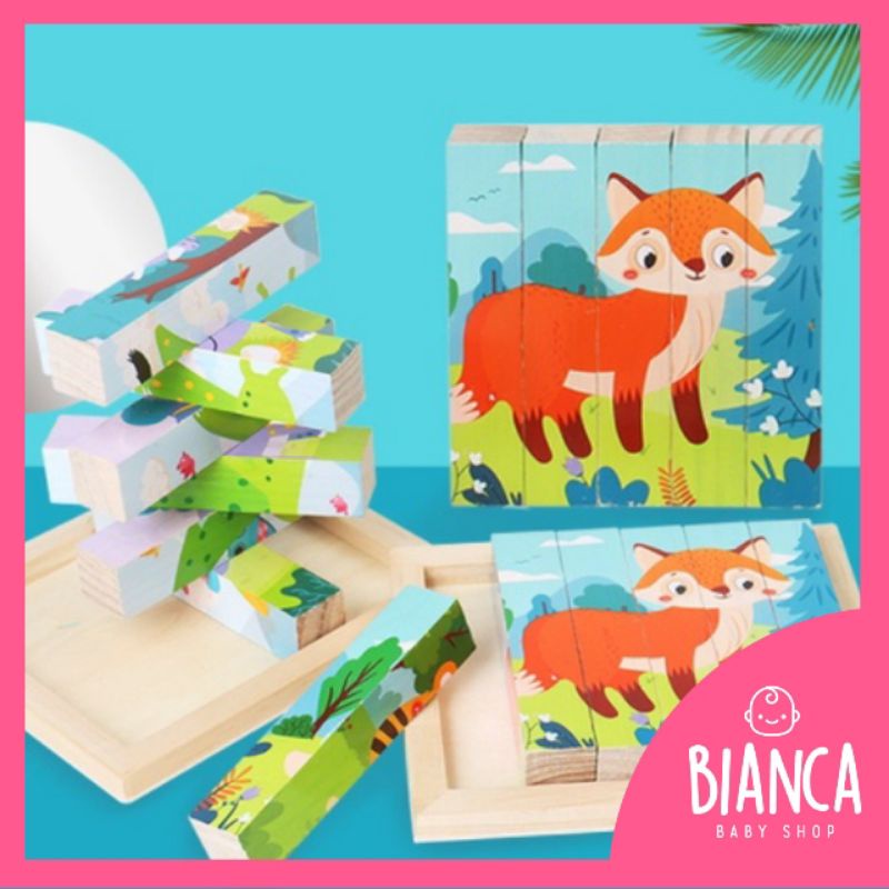 BIANCA - Mainan Puzzle Kayu Empat Sisi / Puzzle Kayu Dimensional