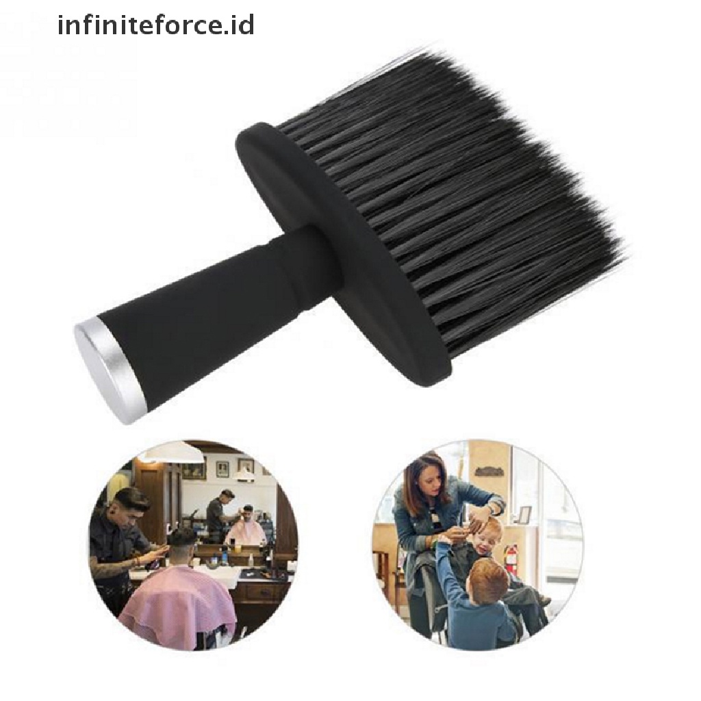 (infiniteforce.id) Sikat Pembersih Leher / Wajah / Rambut / Jenggot Bahan Lembut Warna Hitam