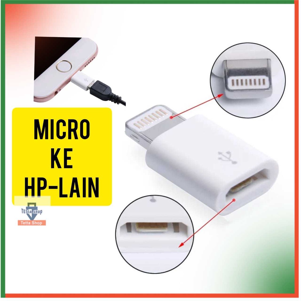 Sambungan Micro Ke Light HP dan Powerbank Adapter Mini Connector Cas dan Kabel Data Coverter Mini