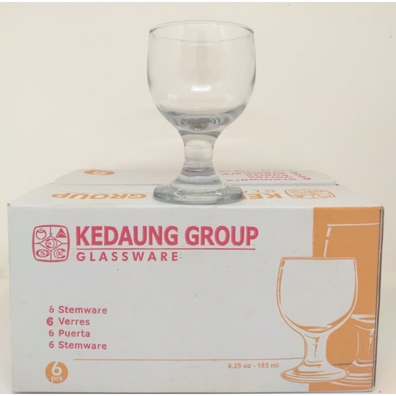 gelas kaki gelas sloki kedaung isi 6pcs