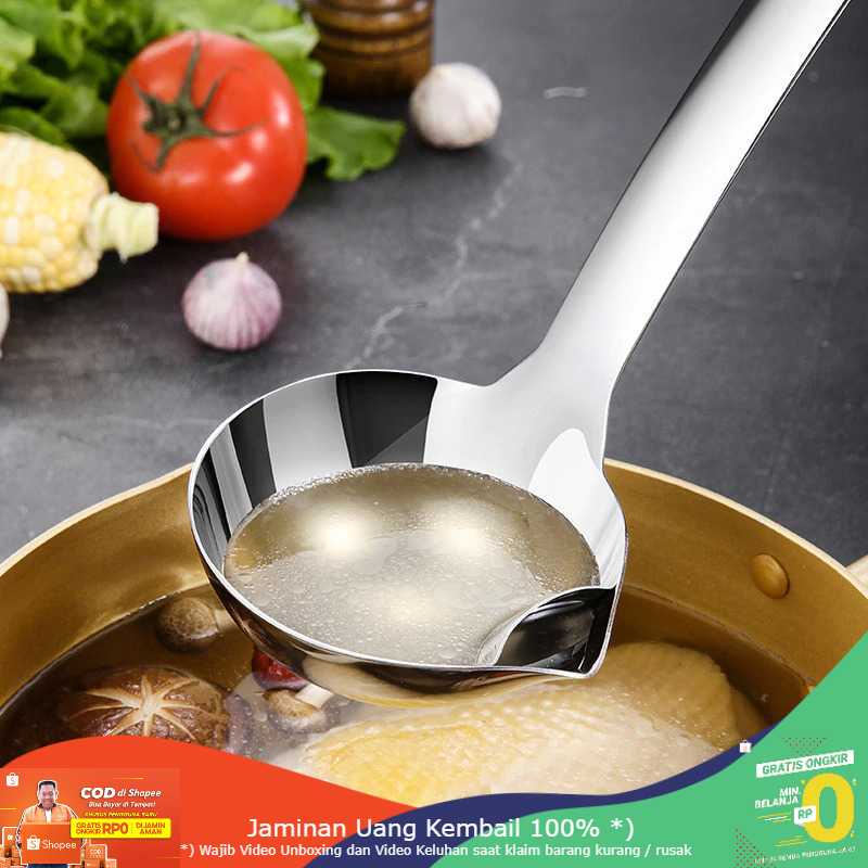 (BISA COD) RVOSTR Szpoon Sendok Sup Oil Water Soup Separation Spoon - SUS304