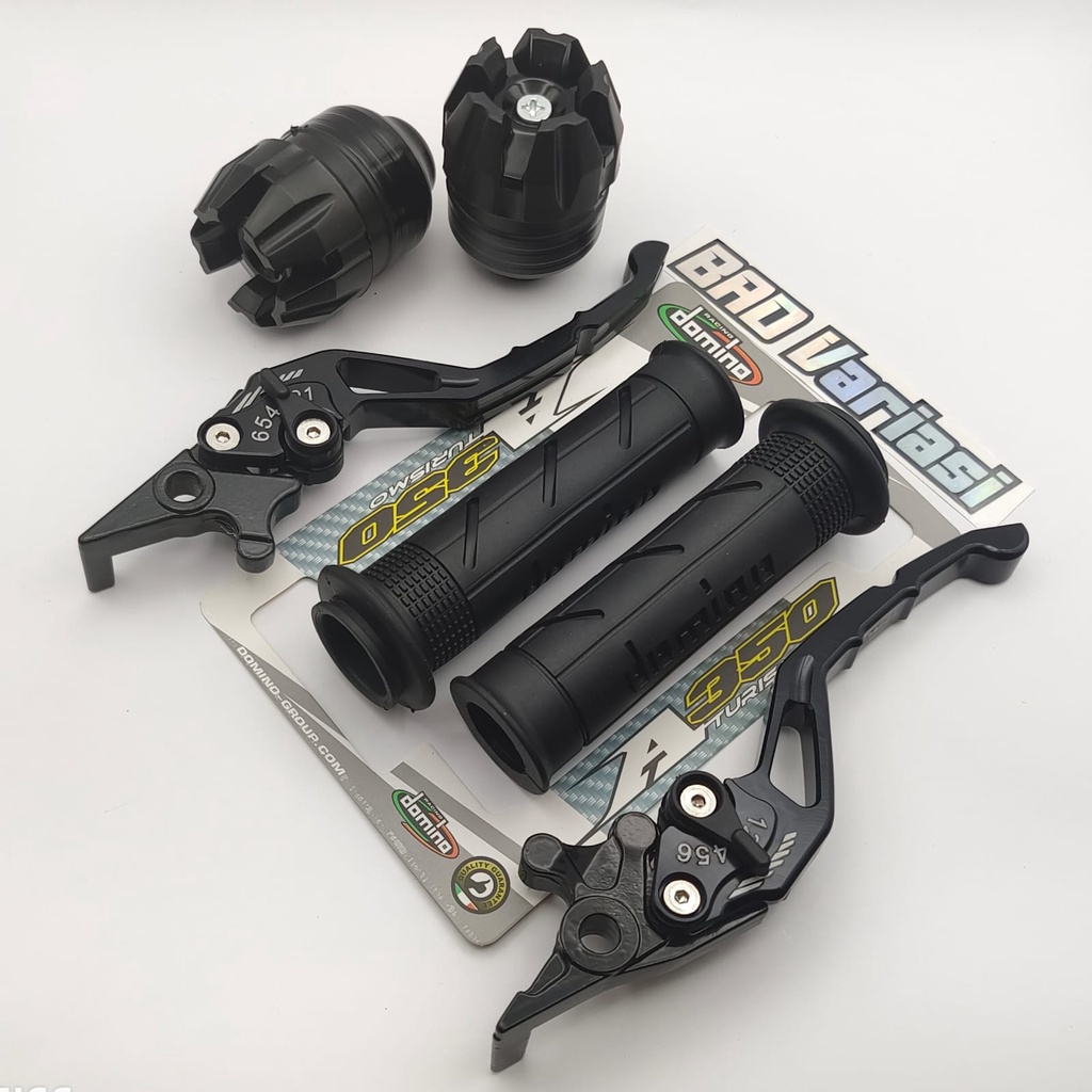 3in1 Handle sisik CNC Stelan + Handgrip Domino + Jalu as Ninja 250 Ninja R NINJA 250 FI Ninja RR CBR 150 CBR CRF 150 KLX D-TRACKER