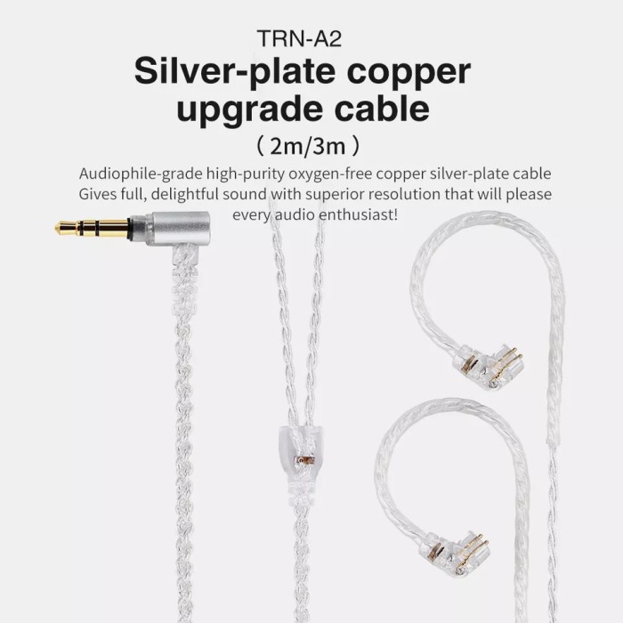TRN A2 Kabel 2 Meter 3 Meter Silver Plated Cable Upgrade Monitoring