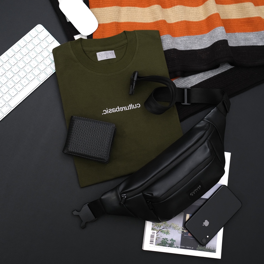 CULTURE BASIC | TSHIRT MIRROR BUNDLING (SEMUA WARNA) (TSHIRT+WAISTBAG+DOMPET)