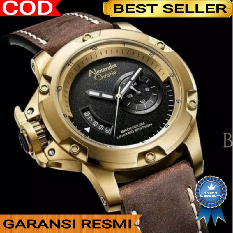 Jam Tangan Pria Alexandre Christie Bronzium Ac6481 Ac 6481 Limited Edition Original