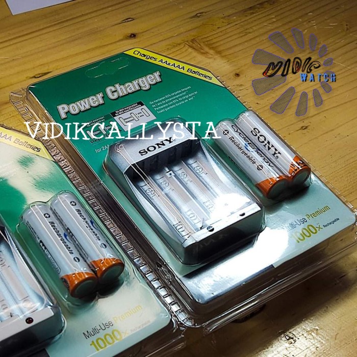 Paket CAS batu Batrei Battery cas A2 AA Charger Sony Rechargeable