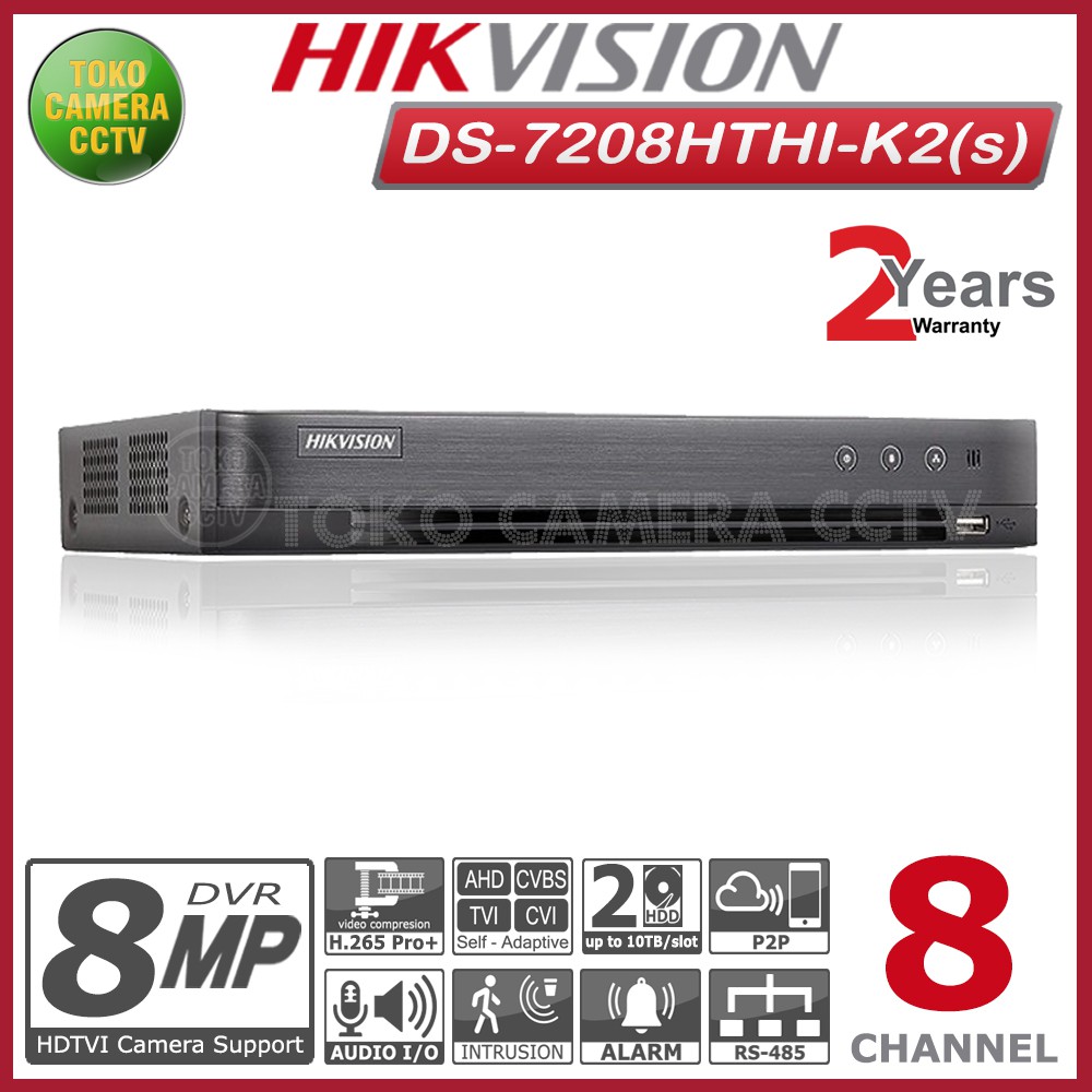 DVR HIKVISION 8 CHANNEL DS-7208HTHI-K2 DVR CCTV 8MP 4K AUDIO