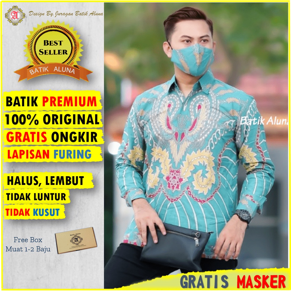 Atasan Batik Pria Lengan Panjang Premium Modern/Batik Prabuseno Pria Original Kemeja Batik Pria Leng