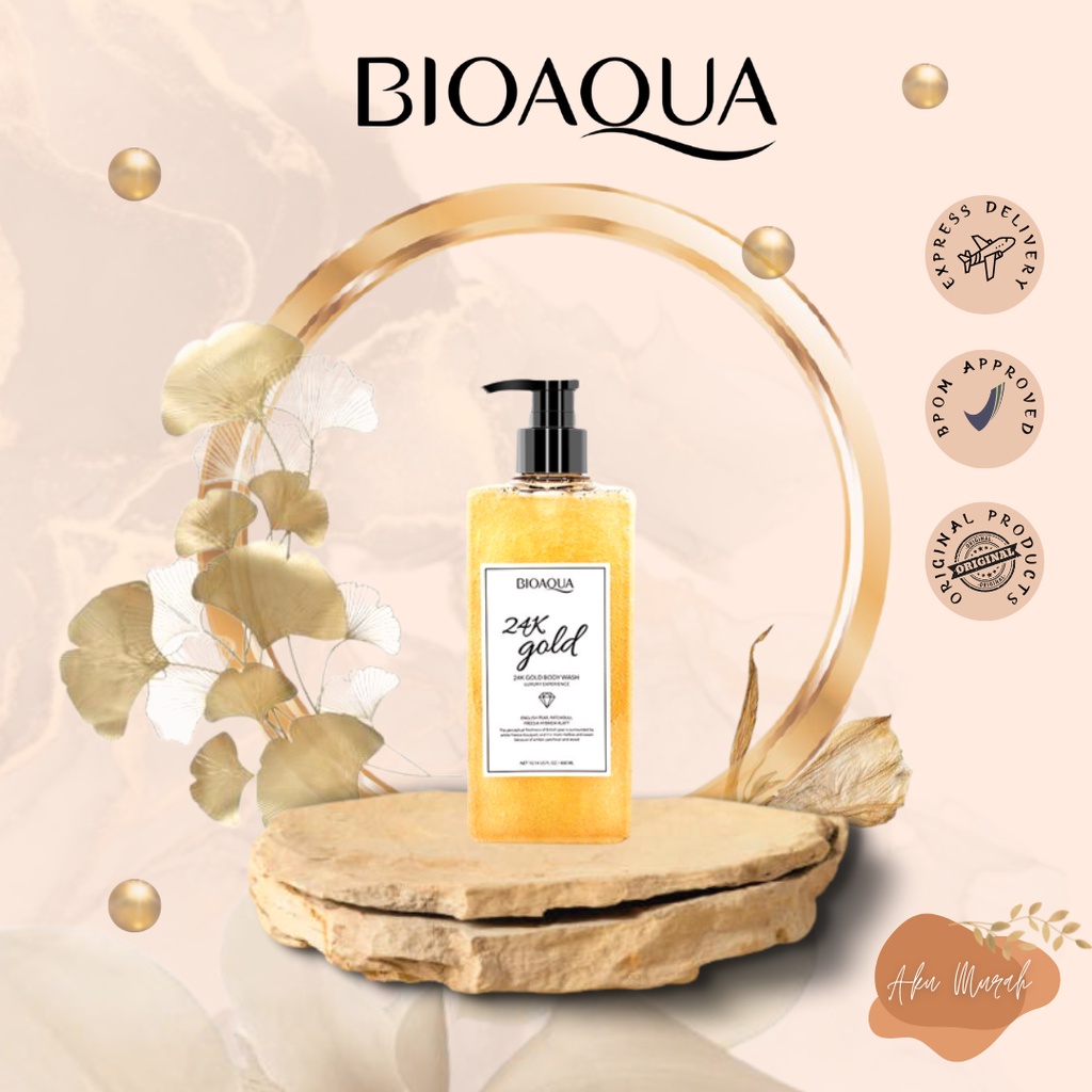 ✨ AKU MURAH ✨ BIOAQUA 24K Gold Nicotinamide Brighten Skin Body Wash 400ml Shower Gel