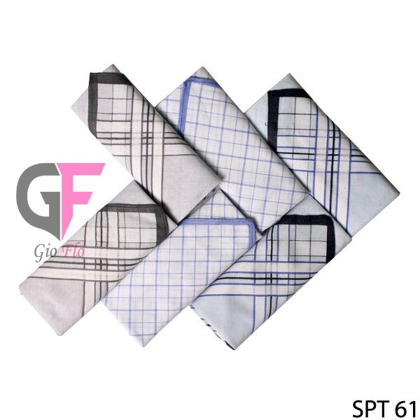 GIOFLO Aksesoris Fashion Pria Sapu Tangan Terkini Isi 6 PCs Multicolor / SPT 61