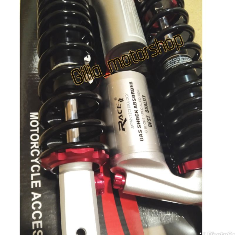 Shock PCX Nmax G Plus Shockbreaker Race it Original Uk.340 Tabung Atas  Silver  PCX Nmax