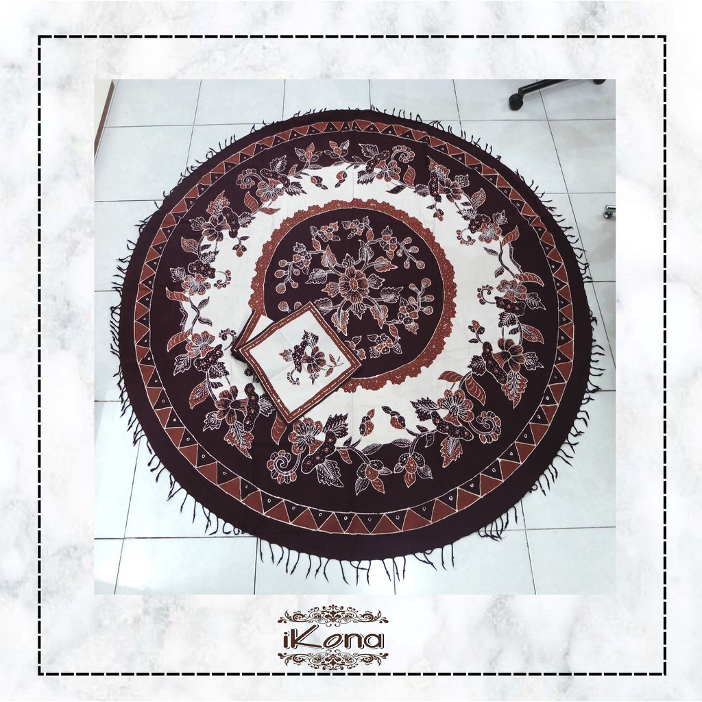 Taplak Meja Bulat Batik Tulis