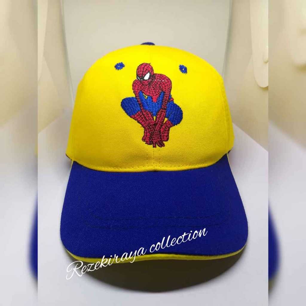 Topi Karakter Anak Spiderman Laba Laba Motif Timbul