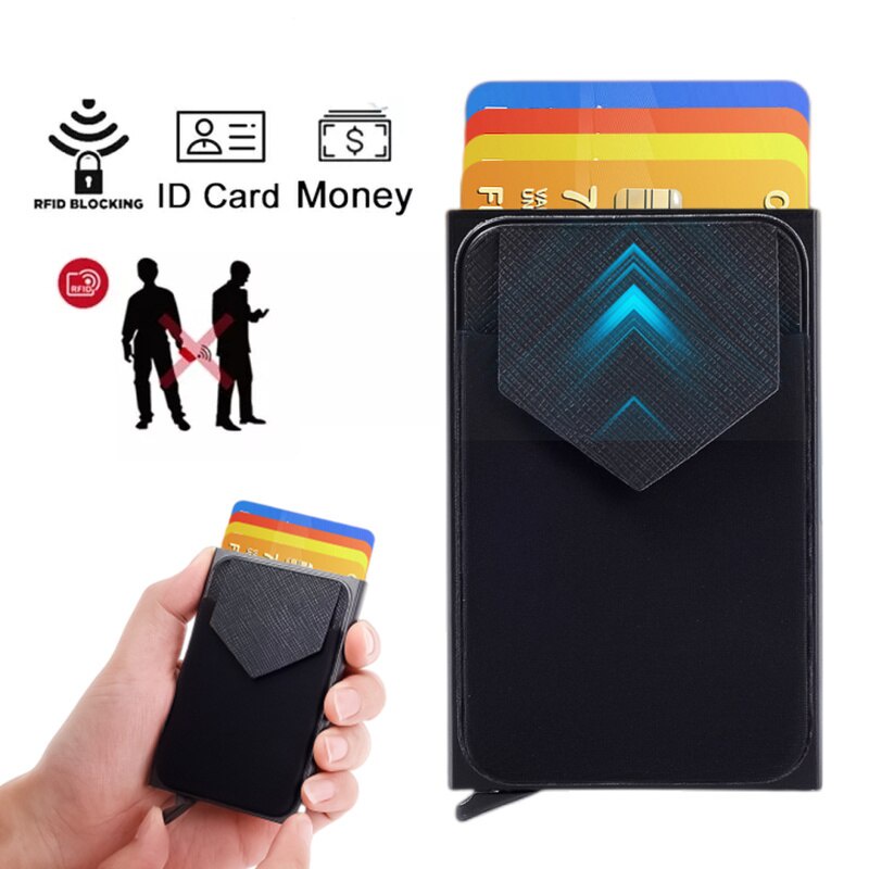 Card Holder Metal Case Smart Wallet Bank Dompet Kartu Pop Up ATM CC KTP Anti Maling RFID Blocking