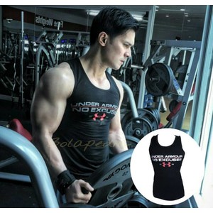 Singlet gym fitness fitnes underarmour under armour baju lekbong kaos