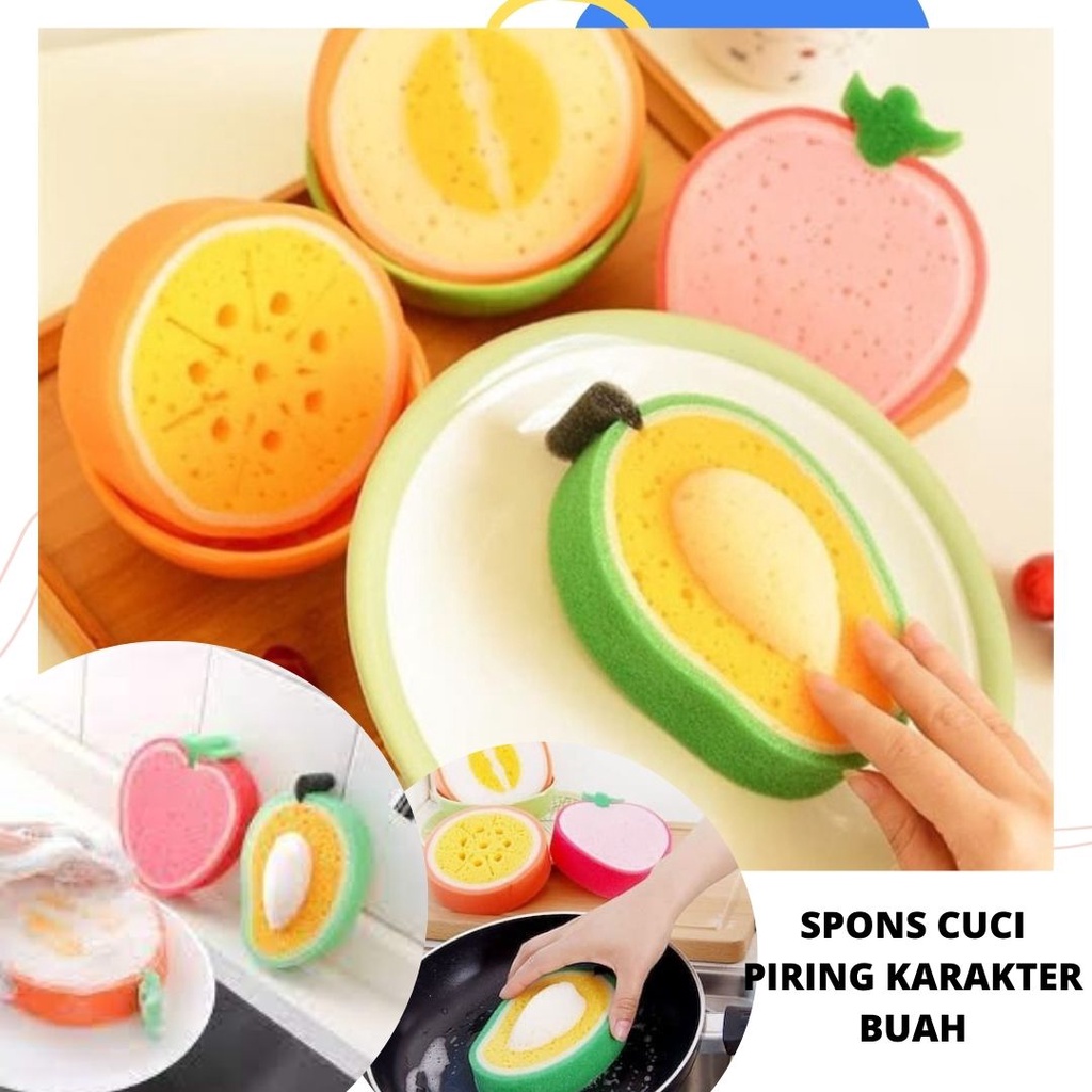 SPONS CUCI PIRING SPONS CUCI PIRING KARAKTER SPONS CUCI PIRING KARAKTER BUAH SPONS CUCI PIRING LUCU 