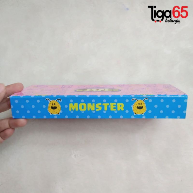 365 POUCH PENCIL BAG #40114 KOTAK Tempat Pensil / Pouch Penyimpanan pensil / Monster / Skiphops