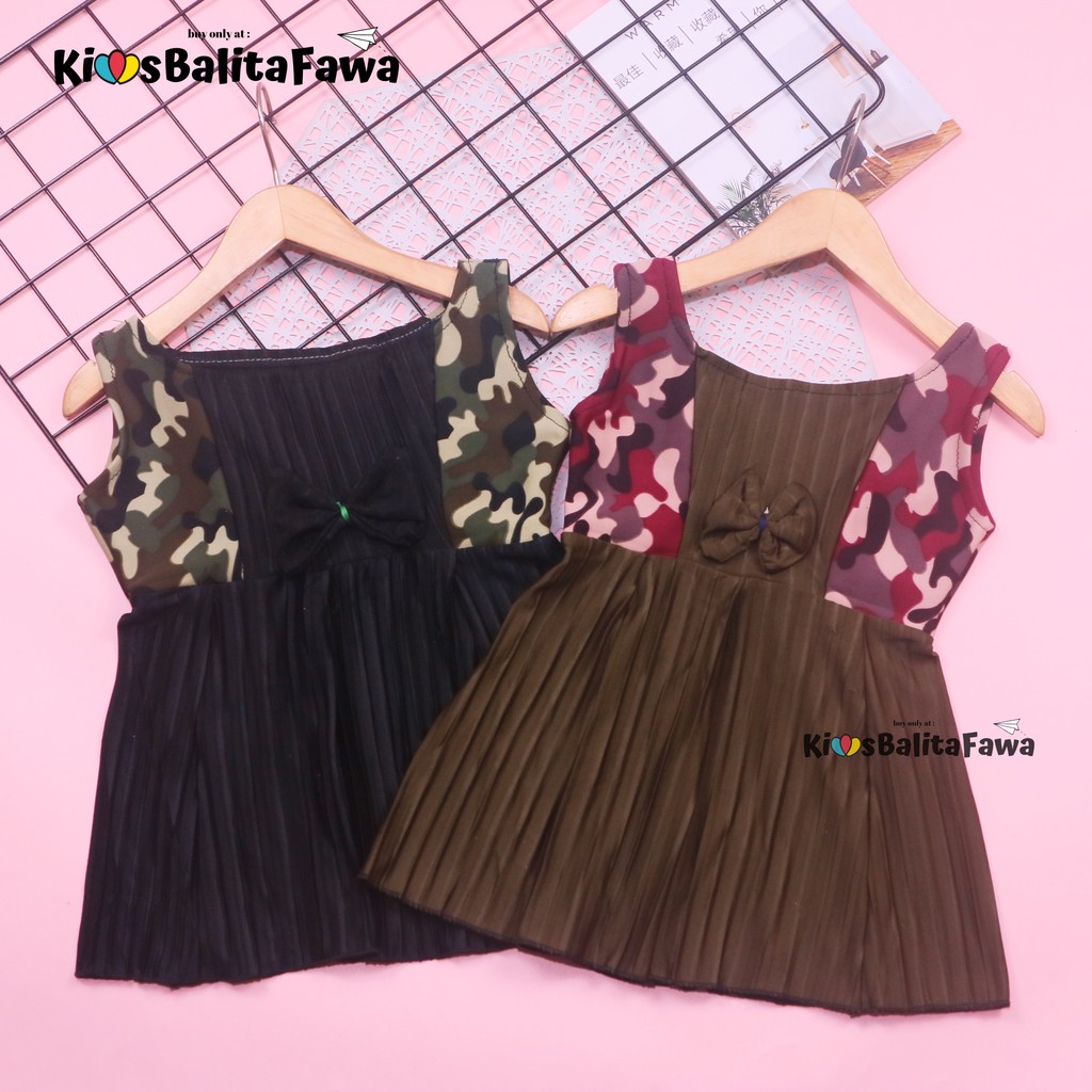 Dress Riani uk Bayi 3-12 Bulan / Baju Kensi Anak Perempuan Tanktop Pakaian Plisket Gaun Import Adem