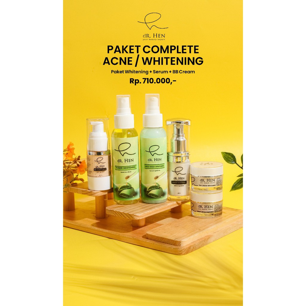 DR.HEN SKINCARE GRATIS JAM TGNGRATIS ONGKIRPAKET COMPLETE BASIC ACNE/WHITENING WAJAH BERSIH PUTIHH