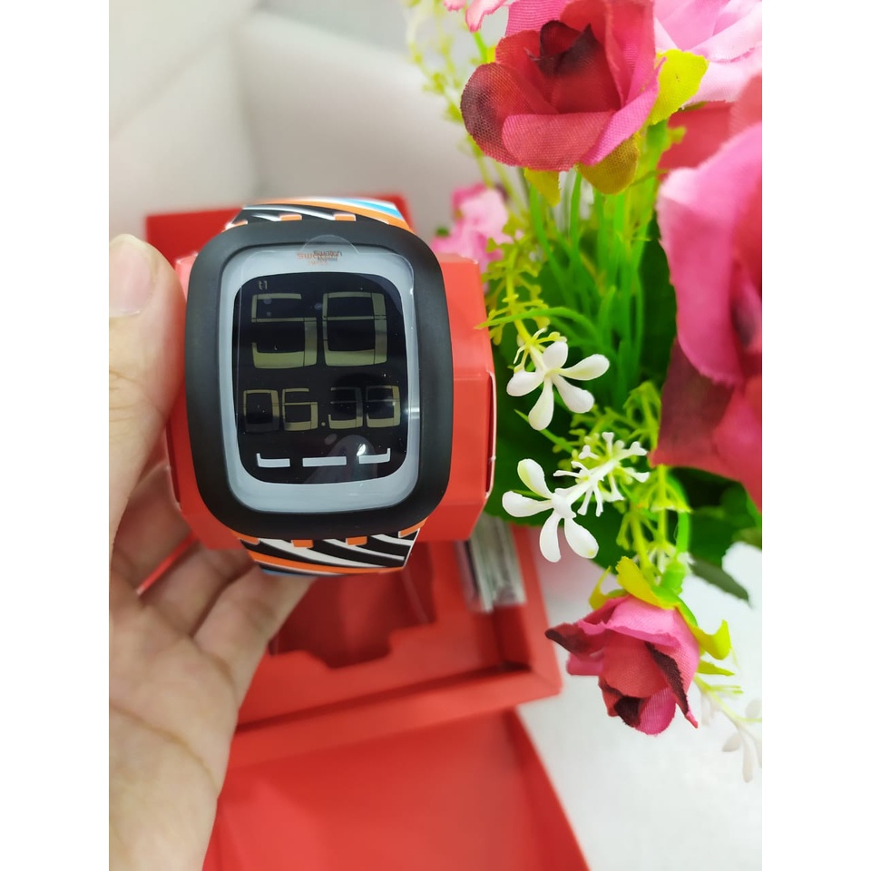 Swatch Digital Jam Tangan Unisex SUR0102 Scratch The Touch Original