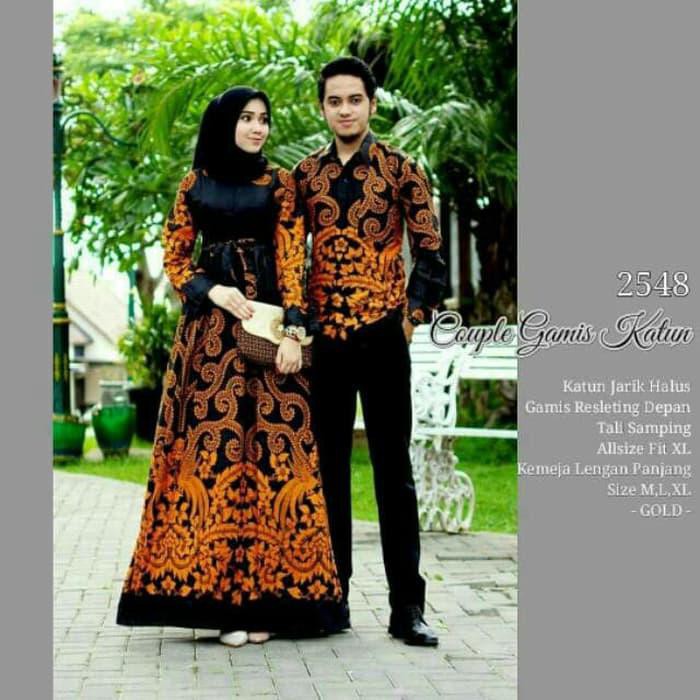Sangat Murah Gamis Batik Pria Wanita Muslim Kemeja Juba Cowok Cewek Couple Muslimah