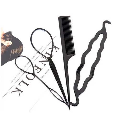 SISIR RAMBUT AKSESORIS PENJEPIT SANGGUL KONDE SET ALAT SALON HIAS RAMBUT WANITA Isi 4pcs AK95