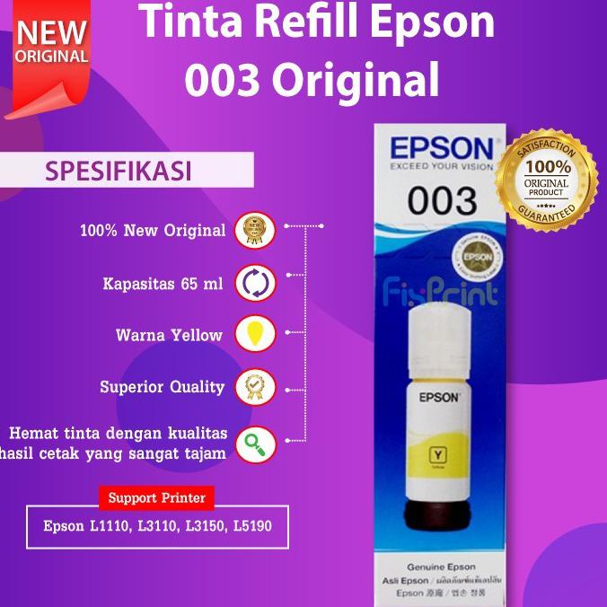 Tinta Epson 003 Black Original Ori Hitam Resmi Printer L3110 L1110 - Hitam
