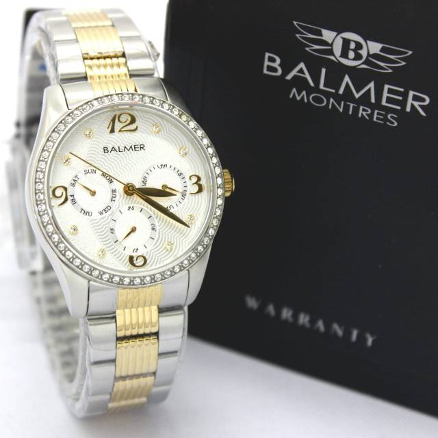 JAM TANGAN CEWEK WANITA BALMER B7934L CHRONO SILVER GOLD ORIGINAL