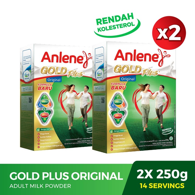 

Anlene Gold Plus Original/Plain - Susu Bubuk 250 gr x2