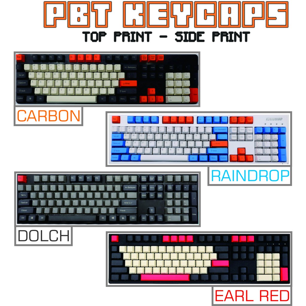 Keycaps PBT Carbon 108 Keys Mechanical Keyboard