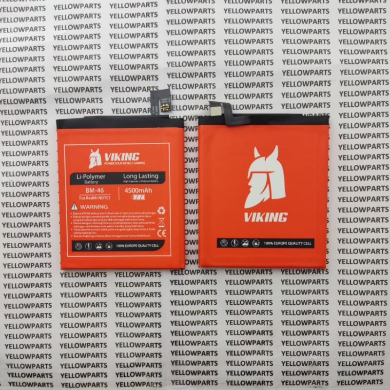 BAT BATTERY BATERAI BATRE VIKING DOUBLE POWER BM46 XIAOMI REDMI NOTE 3