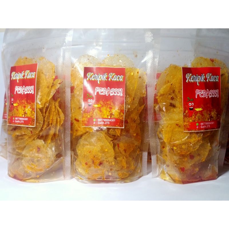 

keripik kaca goreng asli Tasik ,pedas &gurih