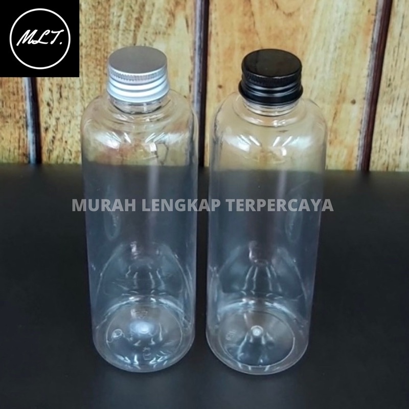 BOTOL PLASTIK 250ML TUTUP ULIR ALMUNIUM NECK 24 HITAM SILVER / BOTOL MINUM TUTUP ULIR ALMUNIUM SILVER HITAM NECK 24 250 ML TUTUP ULIR / BOTOL MINUM PLASTIK 250 ML TUTUP ULIR ALMUNIUM