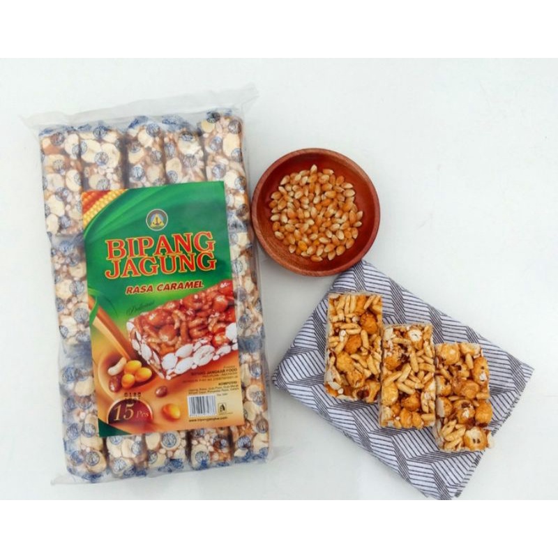 

Bipang jipang/BRONDONG JAGUNG/ BIPANG JIPANG BERAS JAGUNG RASA CARAMEL ISI 15 PCS