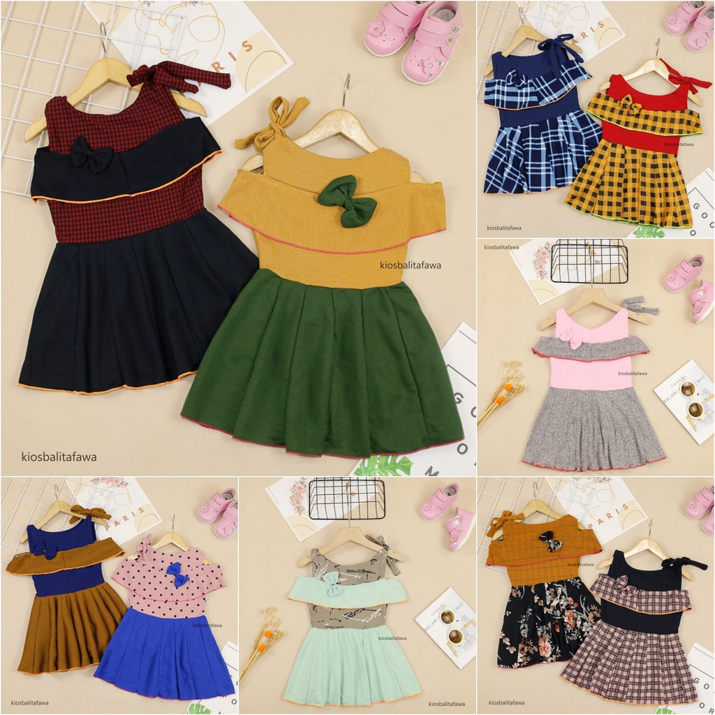 Dress Rachel uk Bayi 3-12 Bulan / Dres Sabrina Baju Baby Perempuan Import New Anak Gaun Pesta Born babycinnamon