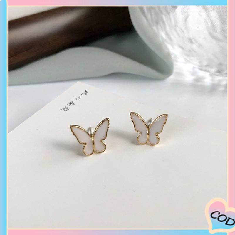 COD❤️ Anting kupu-kupu super peri manis klip telinga kecil yang cocok untuk semua-A.one